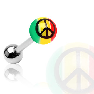 Piercing langue Jama�que Peace and love