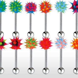 Piercing langue � boules virus en silicone