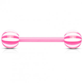 Piercing langue Rose tige flex � boules style sucette