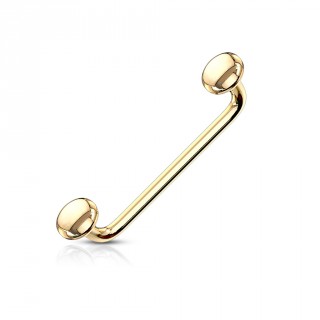 Piercing langue snake eyes dor� � disques - angle � 90 degr�s