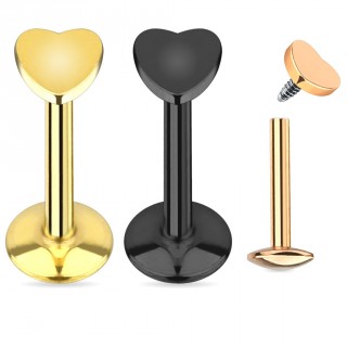 Piercing l�vre avec embout en coeur