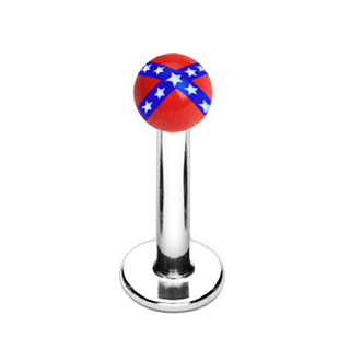 Piercing l�vre boule drapeau rebelle