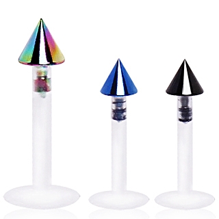 Piercing l�vre labret bioflex � embout pointe IP