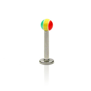 Piercing l�vre labret boule rasta
