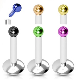 Piercing l�vre labret Micro Titanium Plated Ball