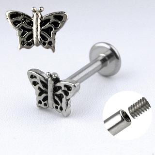 Piercing l�vre labret papillon