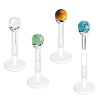 Piercing l�vre labret pierre semi pr�cieuse