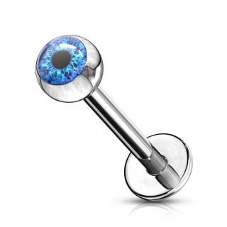 Piercing l�vre oeil humain - Bleu