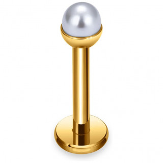 Piercing l�vre / oreille dor� en Titane � perle