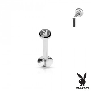 Piercing l�vre playboy � embout noir et filetage interne