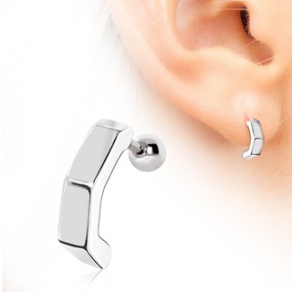 Piercing lobe oreille courb� angulaire en acier