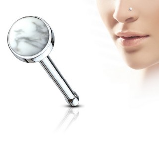 Piercing nez � pierre Howlite blanche