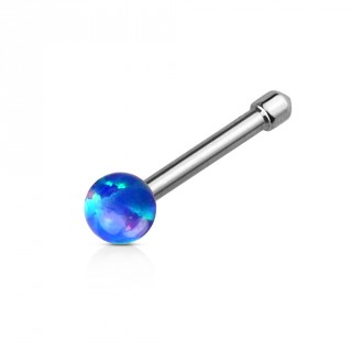 Piercing nez acier � Opale synth�tique bleue