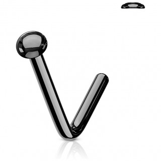 Piercing nez acier noir tige "L" � d�me