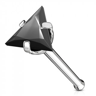 Piercing nez acier � triangle de zirconium noir