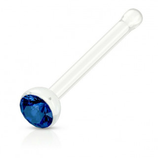 Piercing nez acrylique � strass bleu