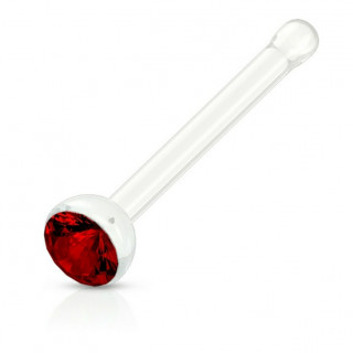 Piercing nez acrylique � strass rouge
