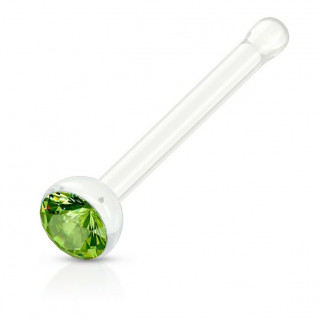 Piercing nez acrylique � strass vert