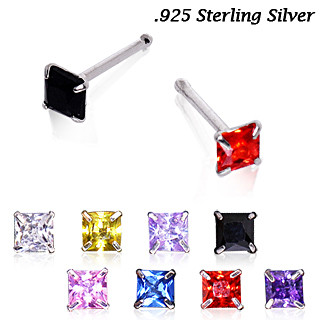 Piercing nez argent 925 � strass carr�