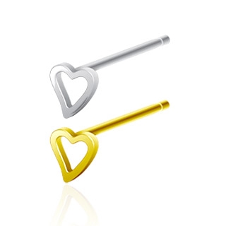 Piercing nez coeur ajour� en argent