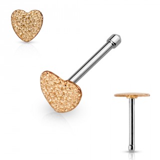 Piercing nez coeur cuivr� scintillant