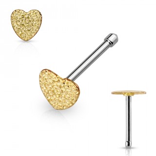 Piercing nez coeur dor� scintillant
