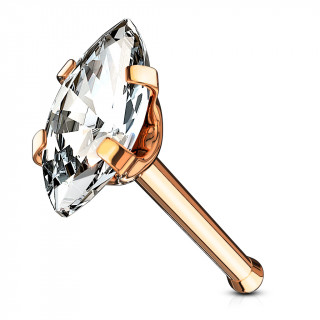 Piercing nez cuivr� � zirconium taill� en marquise
