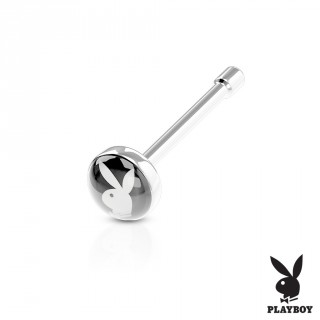 Piercing nez droit � embout Playboy noir