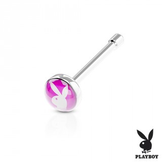 Piercing nez droit � embout Playboy rose