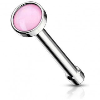 Piercing nez � embout serti epoxy - Rose