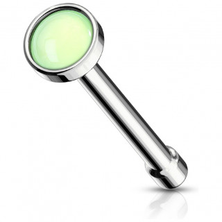 Piercing nez � embout serti epoxy - Vert