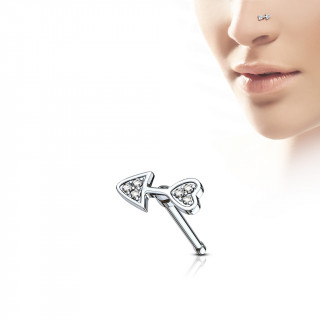 Piercing nez � fl�che pav�e de strass