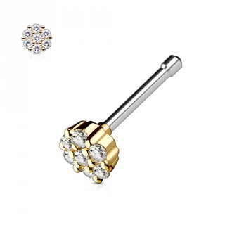 Piercing nez fleur de strass dor�e