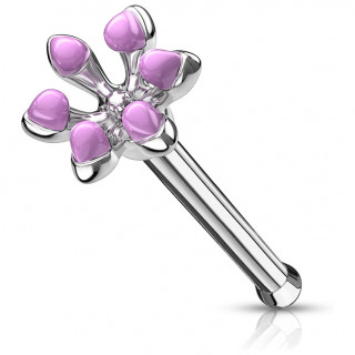 Piercing nez fleur emaill�e - Violet
