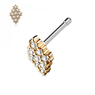 Piercing nez losange de strass cuivr�