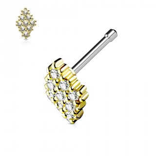 Piercing nez losange de strass dor�