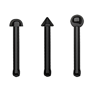 Piercing nez noir � embout boule, pointe ou d�me