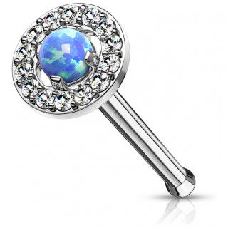 Piercing nez opale cercl�e zirconium - Bleu