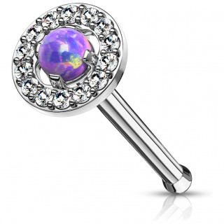 Piercing nez opale cercl�e zirconium - Violet