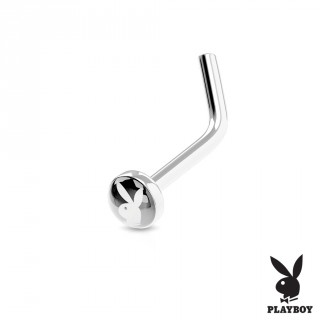 Piercing nez Playboy noir � tige en "L"
