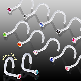 Piercing nez PTFE transparent en "U" � zirconium