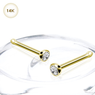 piercing nez stud or 14 carats serti