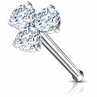 Piercing nez stud � trois p�tales - Clair