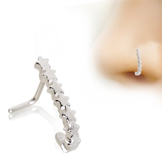 Piercing nez tige "L" � enfilade d'�toiles