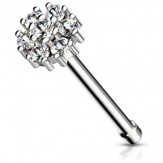 Piercing nez tige droite � bouton de fleur