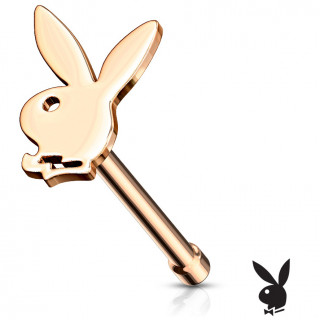 Piercing nez tige droite Lapin Playboy (officiel) - Cuivr�