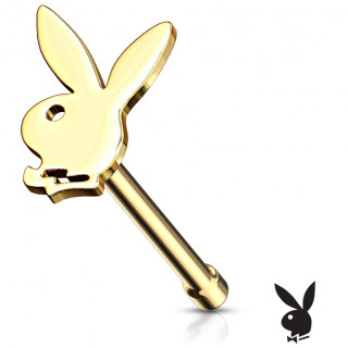Piercing nez tige droite Lapin Playboy (officiel) - Dor�