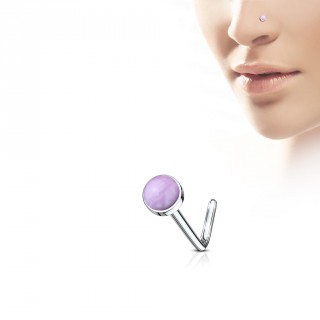 Piercing nez tige L � pierre Amethyste