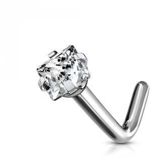 Piercing nez titane en "L" � strass carr�