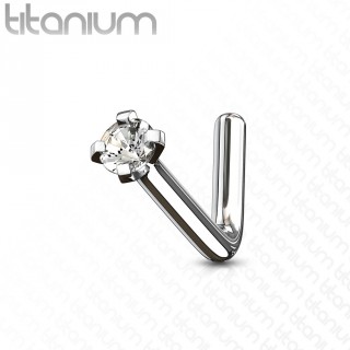 Piercing nez titane en "L" � strass
